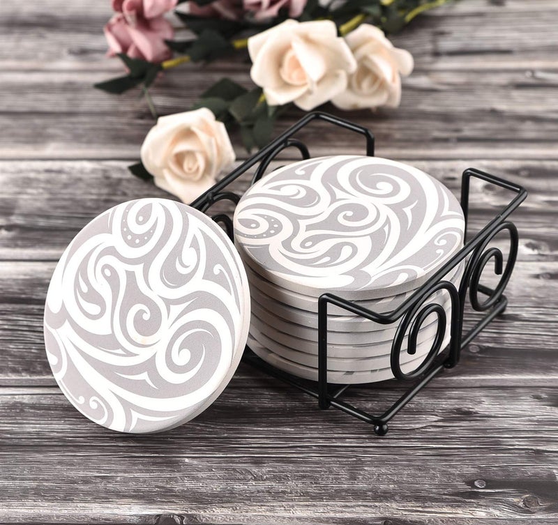 MOYODOR Coaster Holder 4.3 Inch Black Iron Metal Holder Storage Caddy for Both Round and Square Coasters Fit 4 to 9 Pieces Coasters (1 PC) - Image 5